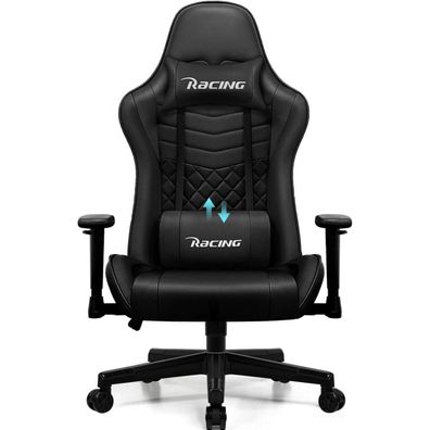 Gaming Stuhl Bürostuhl mit Lendenkissen Armlehne Kopfstütze Wippfunktion