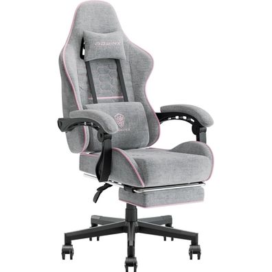 Dowinx Gaming Stuhl Bürostuhl Stoff Massage Kopfstütze Ergonomische Fußstütze