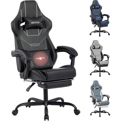 Gaming Stuhl WOTSTA Ergonomisch Bürostuhl Racing Computerstuhl Schwarz