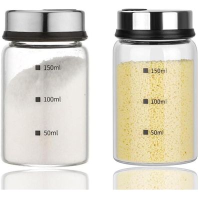 Gewürzgläser 2 Stück 150ml Borosilikatglas Drehdeckel Gewürzstreuer
