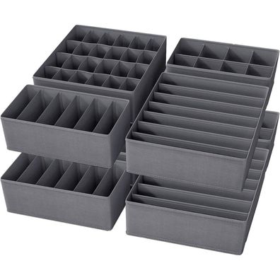 Yucch 8 Stück Unterwäsche BH Socken Krawatten Organizer Grau