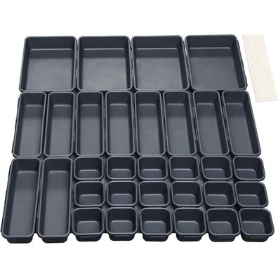 Schubladen Organizer Trennsystem Set 32 Stk Schwarz Silikon-Anti-Rutsch-Kugel