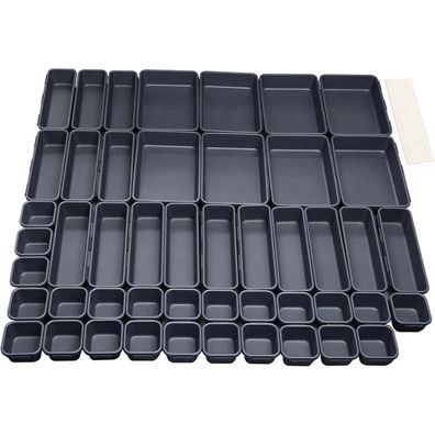 48 Schubladen Einlagen Trennsystem Organizer Boxen Schwarz Utensilien Organizer