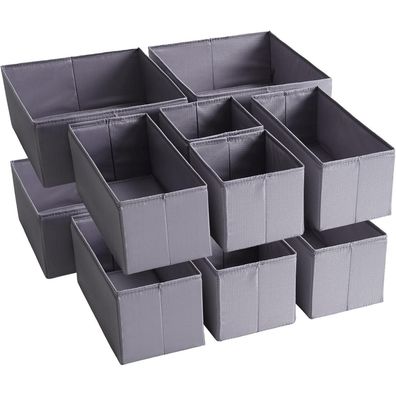 TYEERS Schubladen Organizer 6er-Set Dunkelgrau Stoff Aufbewahrungsboxen