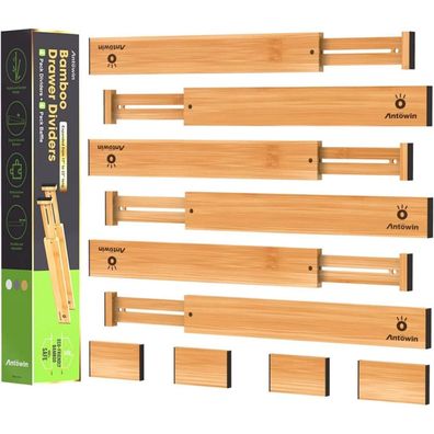Schubladentrenner Verstellbar Bambus 10 Pcs Organizer Küche Kommode Schlafzimmer
