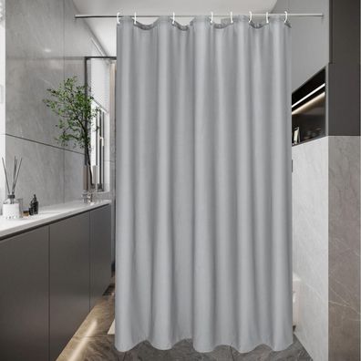 Duschvorhang 120x200 Grau Textil Stoff, Anti-Schimmel, Wasserdicht, Waschbar
