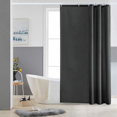 Duschvorhang 120x180 Textil Polyester Wasserabweisend Schimmelresistent Grau