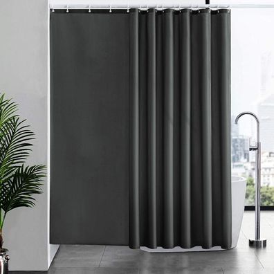Extra Breit Duschvorhang Überlänge 244x200cm Antibakteriell Dunkelgrau