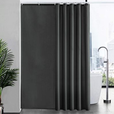 Furlinic Badvorhang Duschvorhang 200x240cm Dunkelgrau Wasserdicht mit 12 Haken
