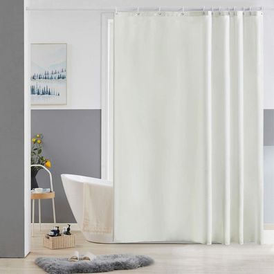 Duschvorhang Beige 180x180 Polyester Antischimmel Wasserabweisend Waschbar