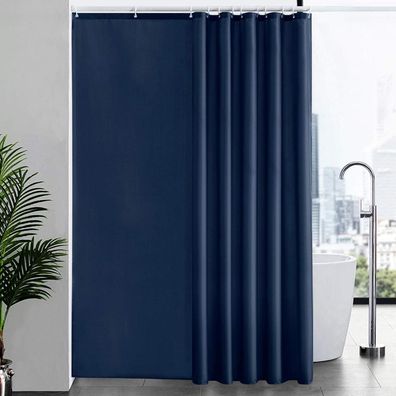 Duschvorhang Überlänge Anti-schimmel Dunkelblau 200x240cm mit 12 Haken