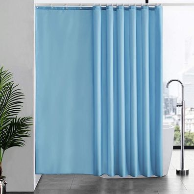 Duschvorhang Überlänge Badewannenvorhang Wasserdicht 244x200 Hellblau