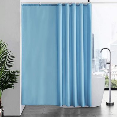Duschvorhang Überlänge Anti-schimmel Textil 200x200cm Hellblau