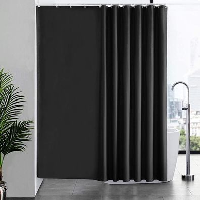 Duschvorhang Überlänge 240x180cm Schwarz Antibakteriell wasserdicht