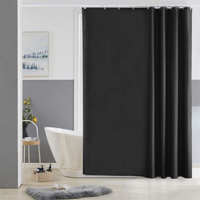 Schwarzer Furlinic Duschvorhang 180x180 aus schimmelresistentem Polyester Stoff