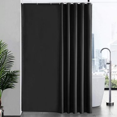 Duschvorhang Überlänge Antibakteriell Schwarz 200x240cm