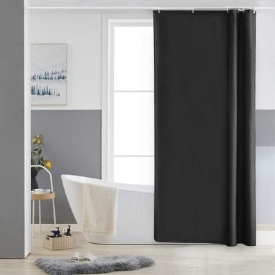 Schmaler Duschvorhang Schwarz 85x180 Eck Dusche Badewanne Polyester Stoff