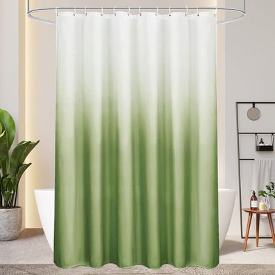 Duschvorhang Textil Grün 180X180cm Wasserdicht Waschbar Antischimmel
