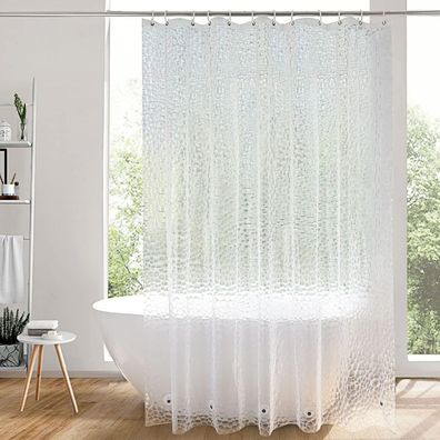 Duschvorhang Lang 180x220cm Antischimmel Transparent Wasserdicht Magnetisch