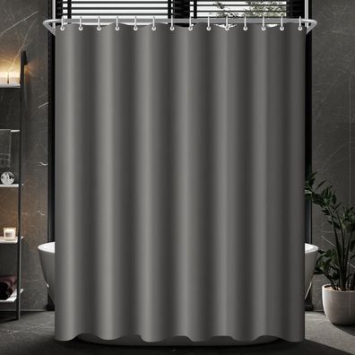 Lerores Duschvorhang 280x200cm Dunkelgrau beschwert Antischimmel wasserabweisend