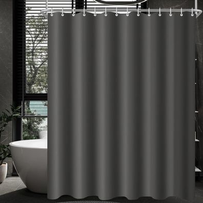 Duschvorhang Dunkelgrau 180x200cm Wasserabweisend Antischimmel Polyester