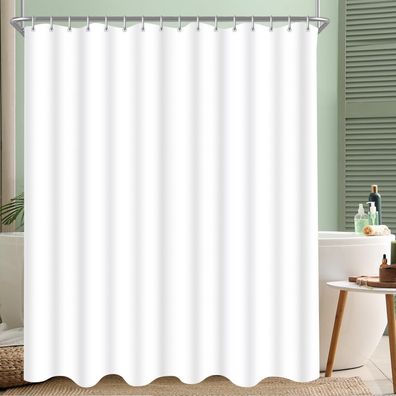 Duschvorhang 280x200cm Reinweiß, Antischimmel, Wasserabweisend, Waschbar