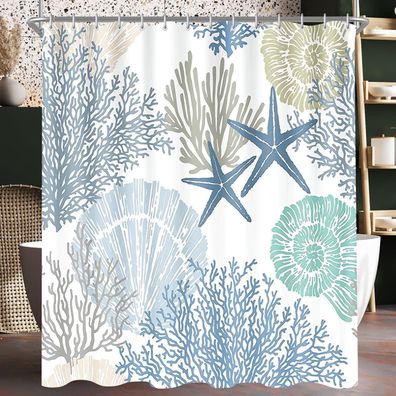 Duschvorhang Unterwasseralgen Antischimmel 240x180cm Textil Saum wasserabweisend