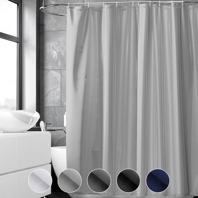 Duschvorhang Anti-Schimmel 180x180cm PVC Textil Wasserabweisend Grau