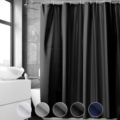 Duschvorhang 240x200cm Schwarz Anti-schimmel Wasserdicht PVC Antibakteriell