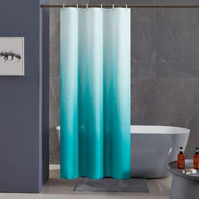 Duschvorhang Textil Anti-schimmel Wasserdicht Waschbar Polyester Weiß Aquamarine