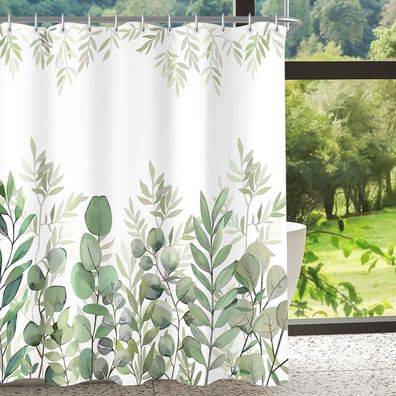 Duschvorhang Blätter Muster 150x200cm Antischimmel Wasserdicht