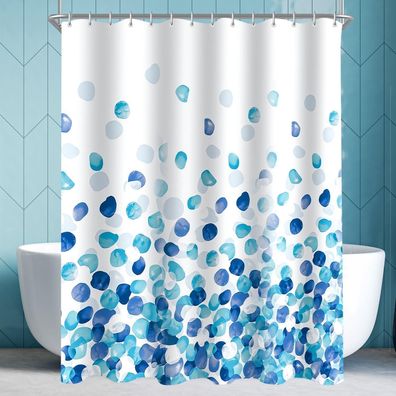 Duschvorhang Blaue Blütenblätter 180x200cm, Wasserabweisend, Antischimmel Textil