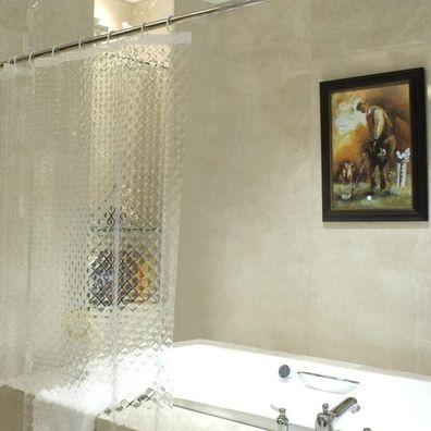 Duschvorhang Ecooe 3D Rhombus Transparent 100% EVA 120x200cm Wasserdicht