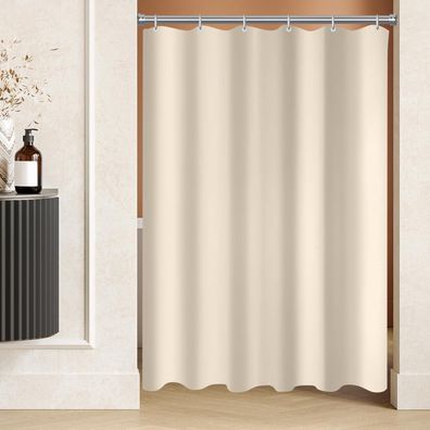 Duschvorhang 160x180 cm Beige Wasserabweisend Antischimmel Polyester Stoff