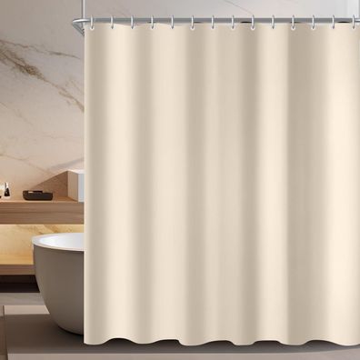 Duschvorhang 90x90 cm Beige Waschbar Polyester Antischimmel Stoff Badezimmer