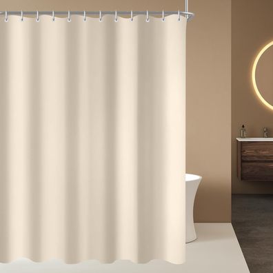 Duschvorhang 150x200cm Beige Wasserabweisend Antischimmel Polyester