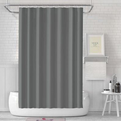 Duschvorhang 180x180 cm Anti-Schimmel wasserdicht waschbar PEVA Dunkelgrau