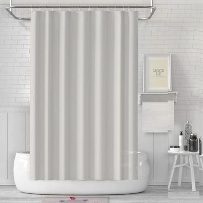 Duschvorhang 180x200 Anti-schimmel PEVA Wasserdicht Beige H200 x B180 cm