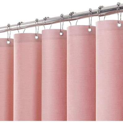 Duschvorhang Leinen Metallringe Stoff Textil Badewannenvorhang Anti-Schimmel