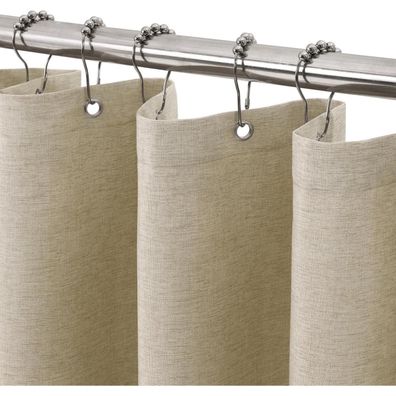 Duschvorhang Leinen in Taupe 182x92cm wasserdicht und schimmelresistent
