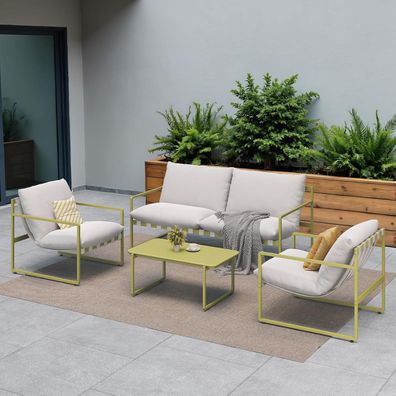Grand patio Gartenmöbel Set 4-Sitzer mit Kissen, Rope Lounge Set 2-Sitzer