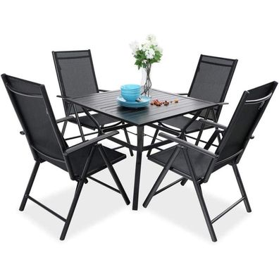 Phivilla Gartenmöbel Set Wetterfest Gartentisch Stühlen Sitzgruppe Blau