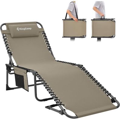 KingCamp Campingliege Sonnenliege klappbar Gartenliege 5-Stufig verstellbar