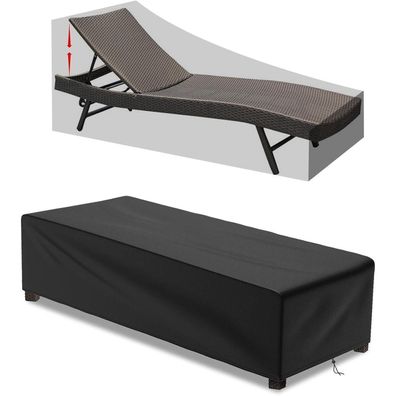 Gartenliege Abdeckung wasserdicht UV-beständig 200x68x30cm Schwarz