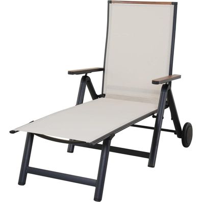 Grand patio Klappbarer Liegestuhl aus Aluminium mit 6-fach verstellbarer