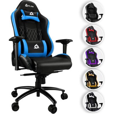 KLIM Esports Gaming Stuhl mit Lenden- und Nackenstütze und Verstellbar Gaming