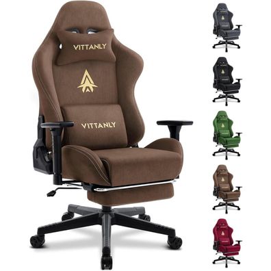 Gaming Stuhl Wildlederimitat Bürostuhl 90-155° Rückenlehne Braun