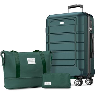 Showkoo Koffer Set Groß Hartschale Leicht ABS+PC Rollen TSA-Schloss Armeegrün XL