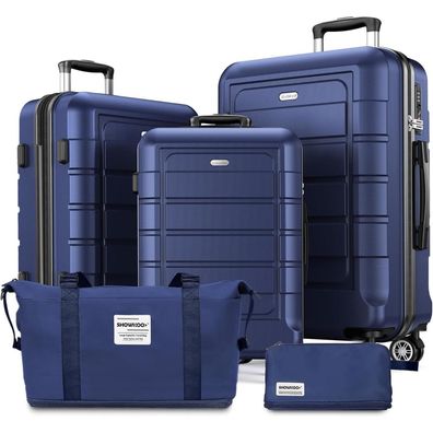 Showkoo Kofferset 5tlg Hartschale Leicht ABS+PC Rot 4 Rollen TSA-Schloss
