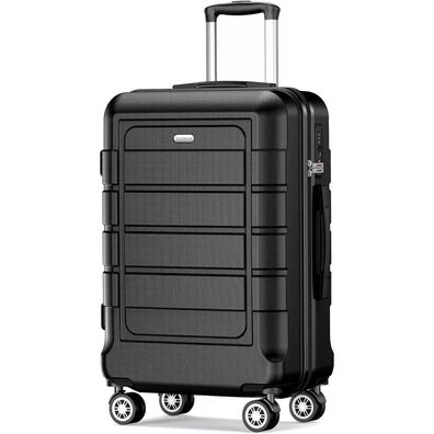 Showkoo Mittelgroßer Hartschalenkoffer Leicht Trolley 4 Rollen TSA Schloss